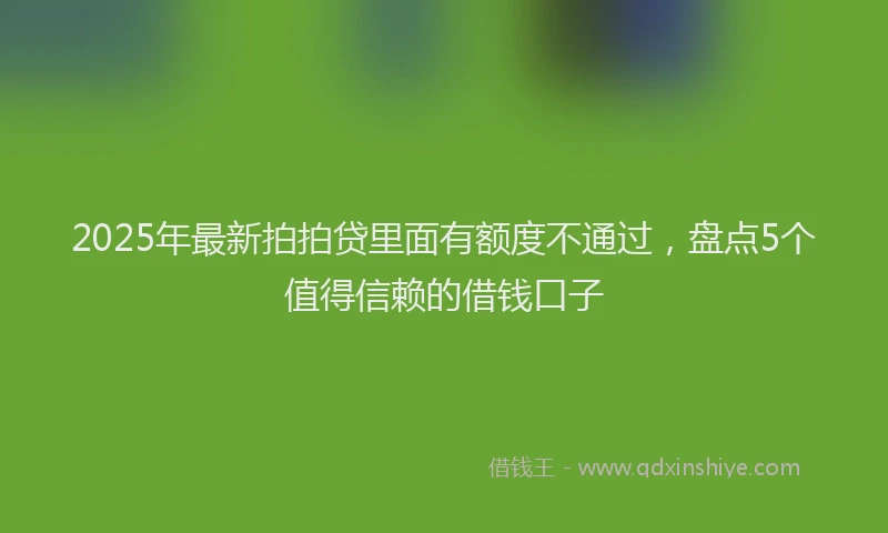 2025年最新拍拍贷里面有额度不通过，盘点5个值得信赖的借钱口子