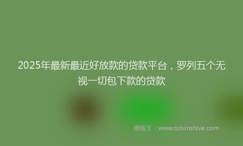2025年最新最近好放款的贷款平台，罗列五个无视一切包下款的贷款