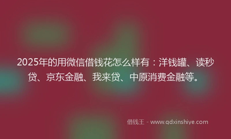 2025年的用微信借钱花怎么样有：洋钱罐、读秒贷、京东金融、我来贷、中原消费金融等。