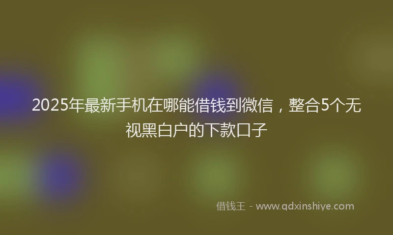 2025年最新手机在哪能借钱到微信，整合5个无视黑白户的下款口子