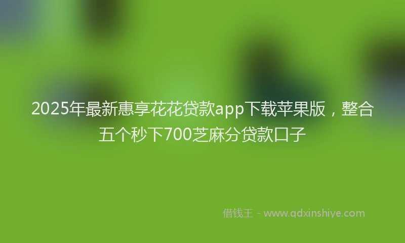 2025年最新惠享花花贷款app下载苹果版，整合五个秒下700芝麻分贷款口子
