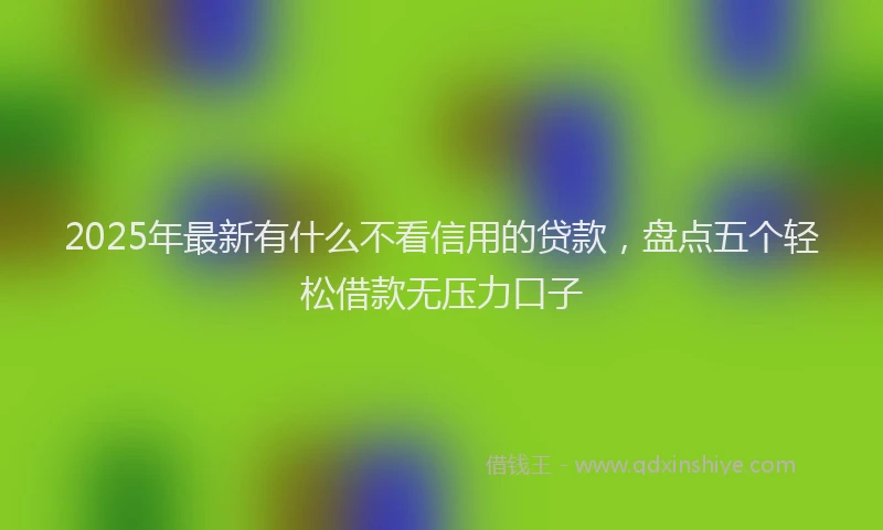 2025年最新有什么不看信用的贷款，盘点五个轻松借款无压力口子