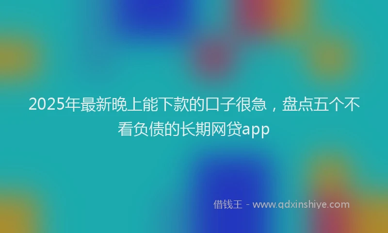 2025年最新晚上能下款的口子很急，盘点五个不看负债的长期网贷app