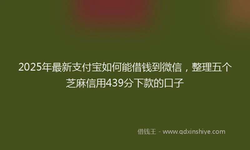 2025年最新支付宝如何能借钱到微信，整理五个芝麻信用439分下款的口子