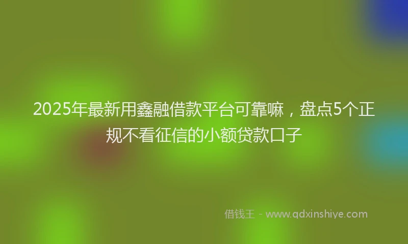 2025年最新用鑫融借款平台可靠嘛，盘点5个正规不看征信的小额贷款口子