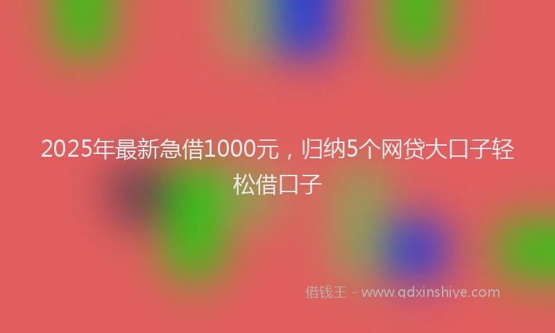 2025年最新急借1000元，归纳5个网贷大口子轻松借口子