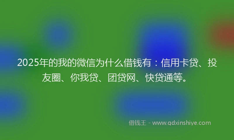 2025年的我的微信为什么借钱有：信用卡贷、投友圈、你我贷、团贷网、快贷通等。