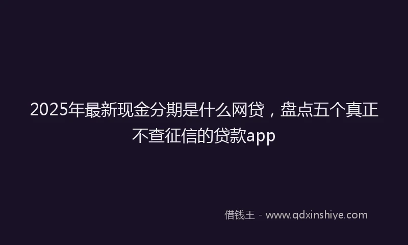 2025年最新现金分期是什么网贷，盘点五个真正不查征信的贷款app