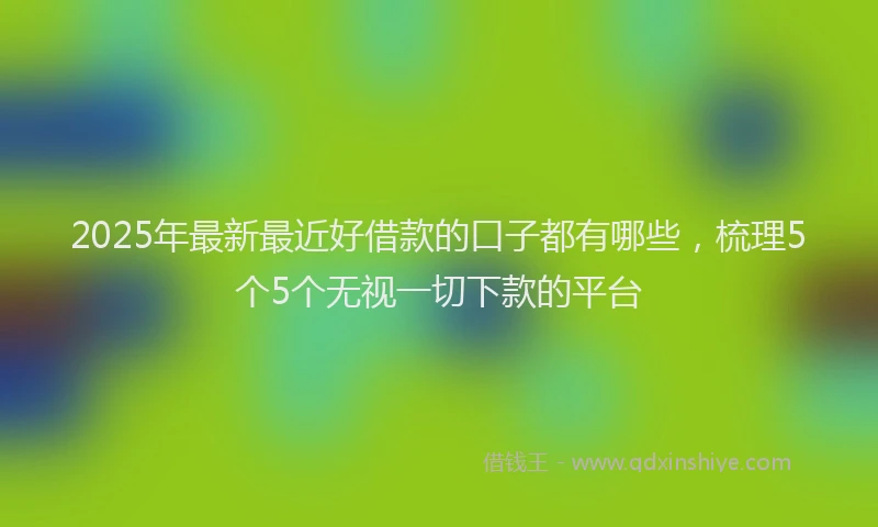 2025年最新最近好借款的口子都有哪些，梳理5个5个无视一切下款的平台