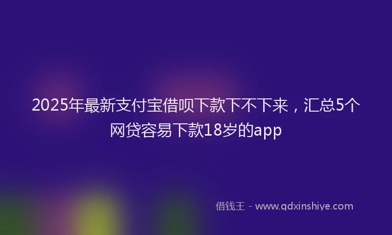 2025年最新支付宝借呗下款下不下来，汇总5个网贷容易下款18岁的app