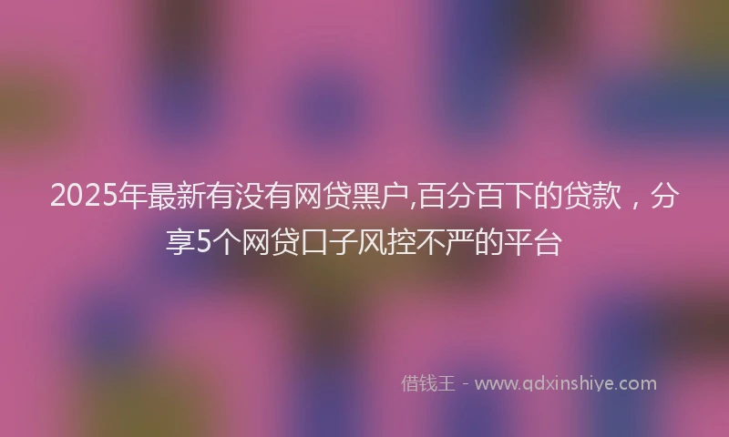 2025年最新有没有网贷黑户,百分百下的贷款，分享5个网贷口子风控不严的平台