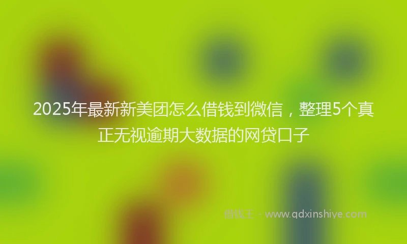 2025年最新新美团怎么借钱到微信，整理5个真正无视逾期大数据的网贷口子