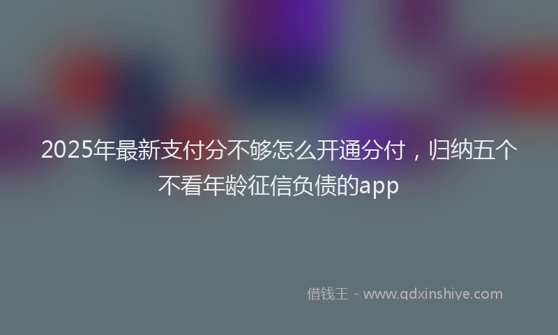 2025年最新支付分不够怎么开通分付，归纳五个不看年龄征信负债的app