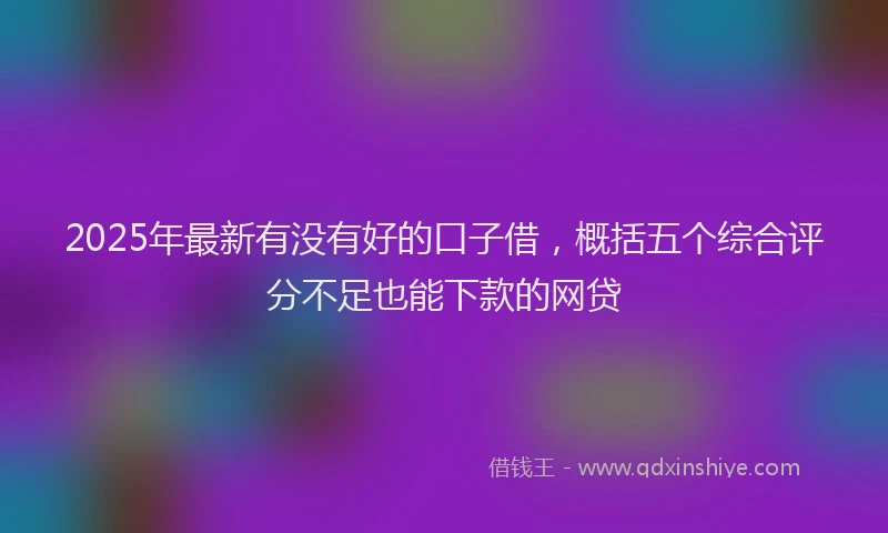 2025年最新有没有好的口子借，概括五个综合评分不足也能下款的网贷