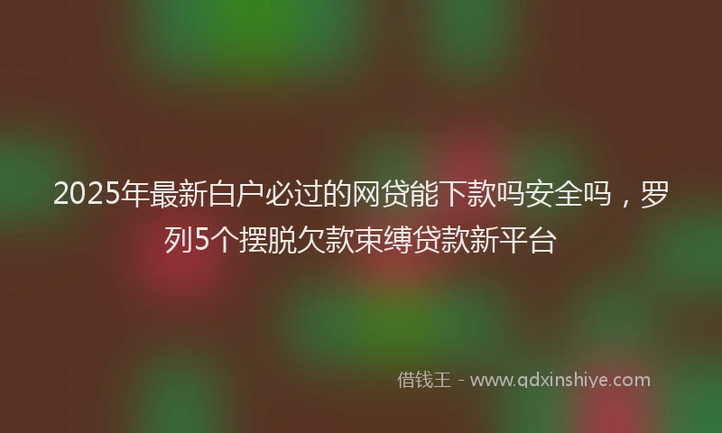 2025年最新白户必过的网贷能下款吗安全吗，罗列5个摆脱欠款束缚贷款新平台