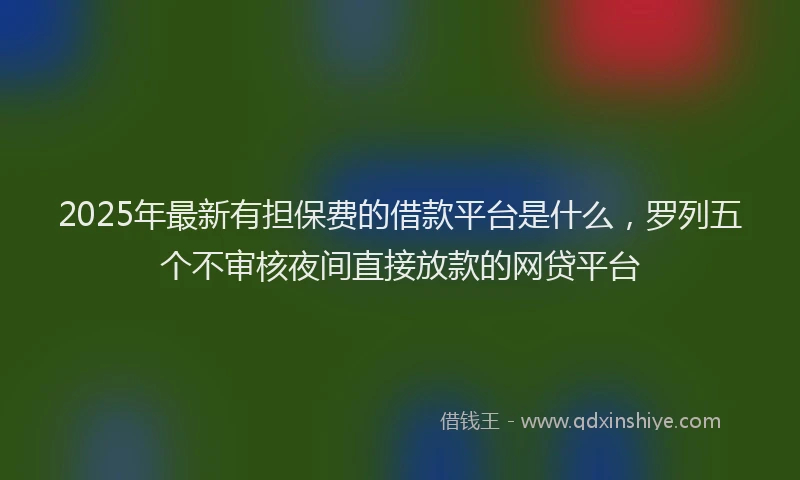 2025年最新有担保费的借款平台是什么，罗列五个不审核夜间直接放款的网贷平台