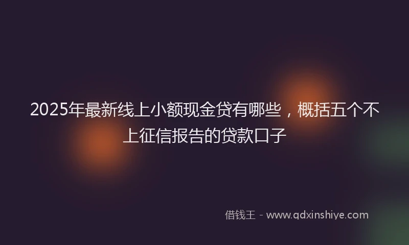 2025年最新线上小额现金贷有哪些，概括五个不上征信报告的贷款口子