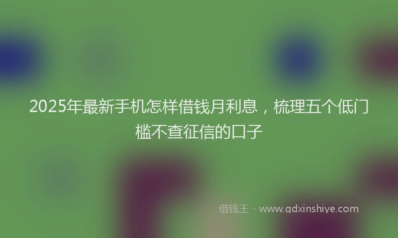 2025年最新手机怎样借钱月利息，梳理五个低门槛不查征信的口子