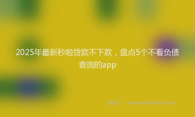 2025年最新秒啦贷款不下款，盘点5个不看负债查询的app