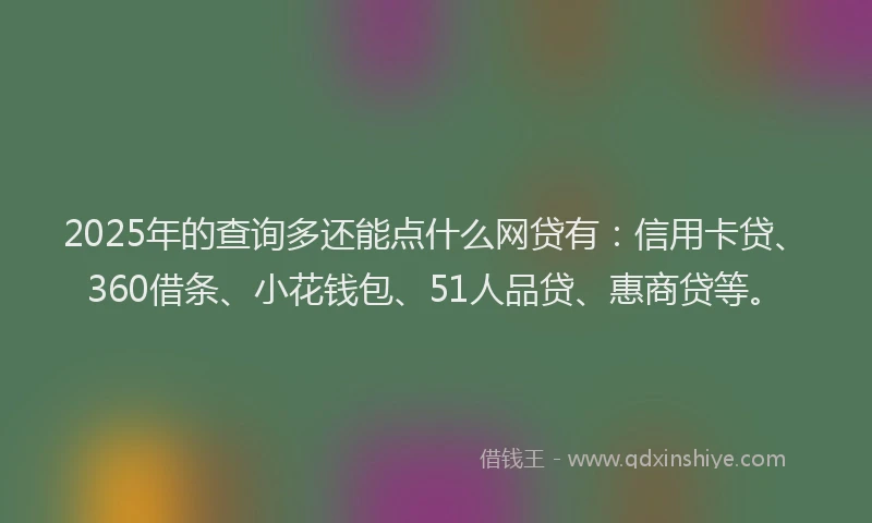 2025年的查询多还能点什么网贷有：信用卡贷、360借条、小花钱包、51人品贷、惠商贷等。