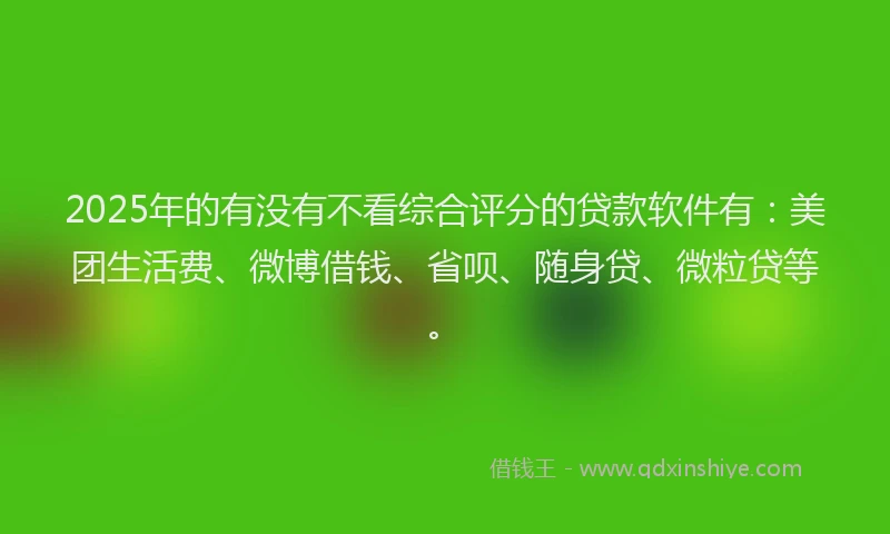 2025年的有没有不看综合评分的贷款软件有：美团生活费、微博借钱、省呗、随身贷、微粒贷等。
