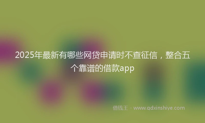 2025年最新有哪些网贷申请时不查征信，整合五个靠谱的借款app