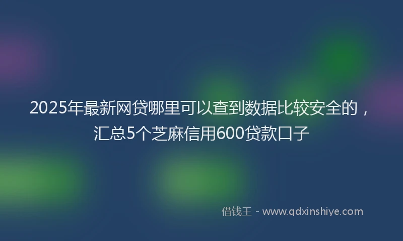 2025年最新网贷哪里可以查到数据比较安全的，汇总5个芝麻信用600贷款口子