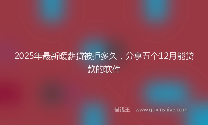 2025年最新暖薪贷被拒多久，分享五个12月能贷款的软件