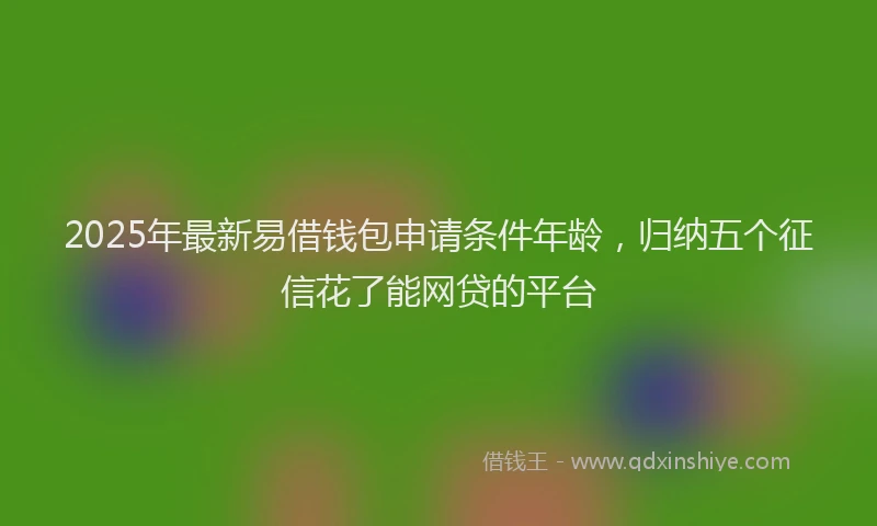 2025年最新易借钱包申请条件年龄，归纳五个征信花了能网贷的平台