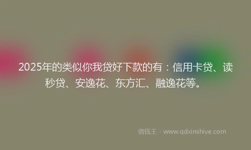 2025年的类似你我贷好下款的有：信用卡贷、读秒贷、安逸花、东方汇、融逸花等。