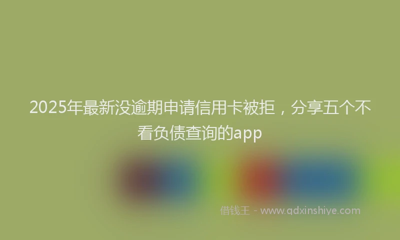 2025年最新没逾期申请信用卡被拒，分享五个不看负债查询的app