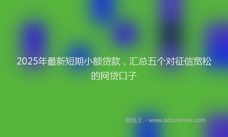 2025年最新短期小额贷款，汇总五个对征信宽松的网贷口子