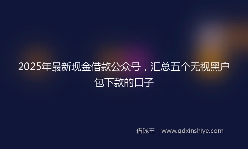 2025年最新现金借款公众号，汇总五个无视黑户包下款的口子