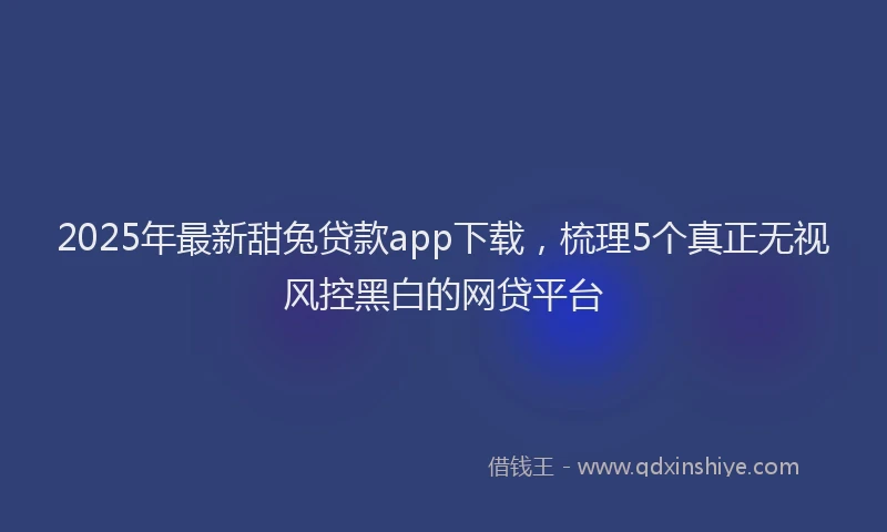 2025年最新甜兔贷款app下载，梳理5个真正无视风控黑白的网贷平台