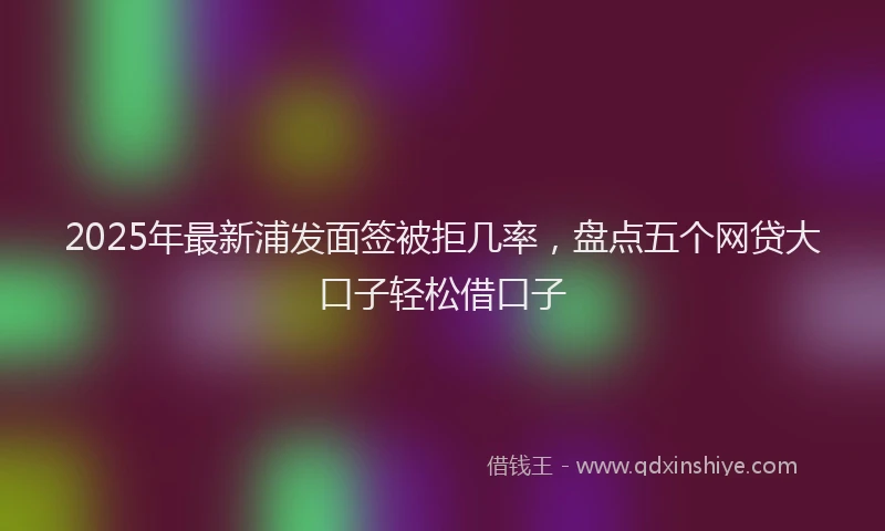 2025年最新浦发面签被拒几率，盘点五个网贷大口子轻松借口子