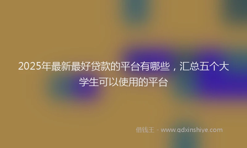 2025年最新最好贷款的平台有哪些，汇总五个大学生可以使用的平台