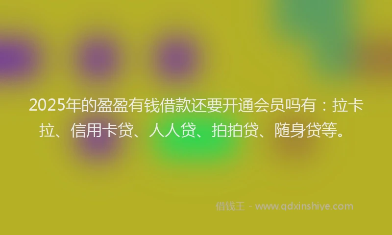 2025年的盈盈有钱借款还要开通会员吗有：拉卡拉、信用卡贷、人人贷、拍拍贷、随身贷等。