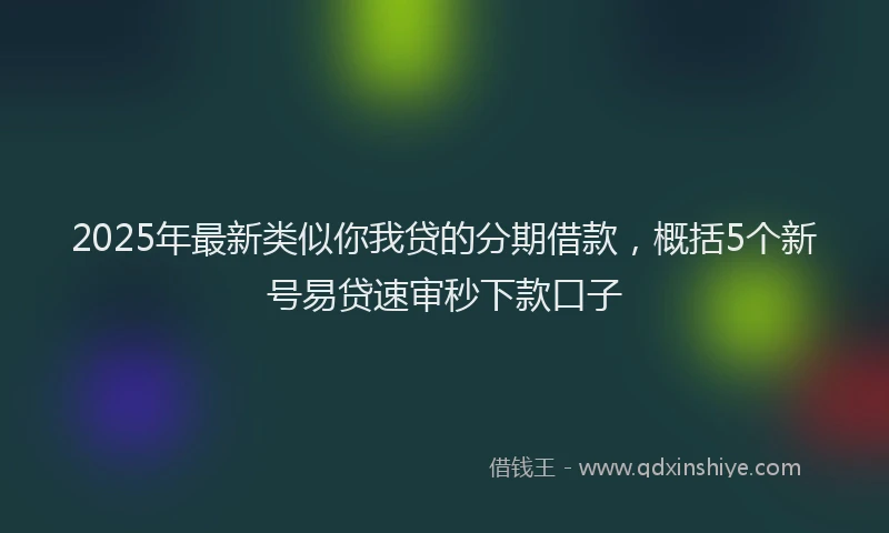 2025年最新类似你我贷的分期借款，概括5个新号易贷速审秒下款口子