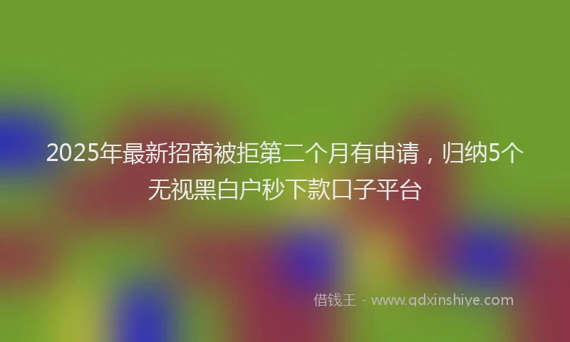 2025年最新招商被拒第二个月有申请，归纳5个无视黑白户秒下款口子平台
