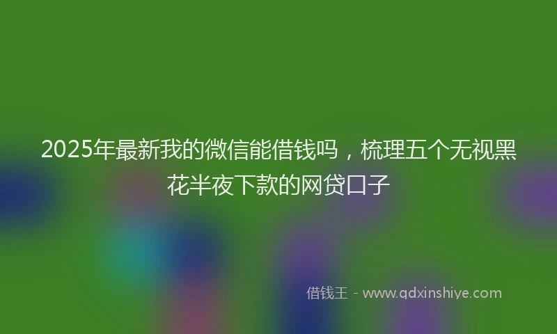 2025年最新我的微信能借钱吗，梳理五个无视黑花半夜下款的网贷口子