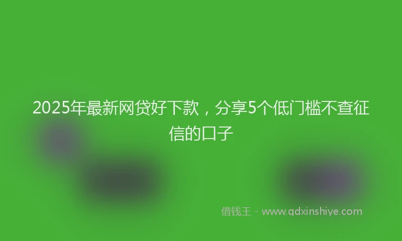 2025年最新网贷好下款，分享5个低门槛不查征信的口子