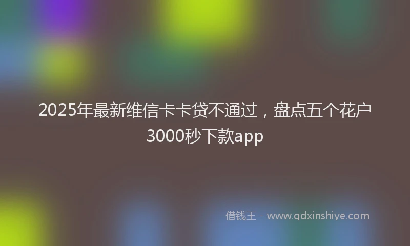 2025年最新维信卡卡贷不通过，盘点五个花户3000秒下款app
