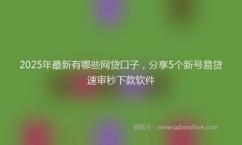 2025年最新有哪些网贷口子，分享5个新号易贷速审秒下款软件