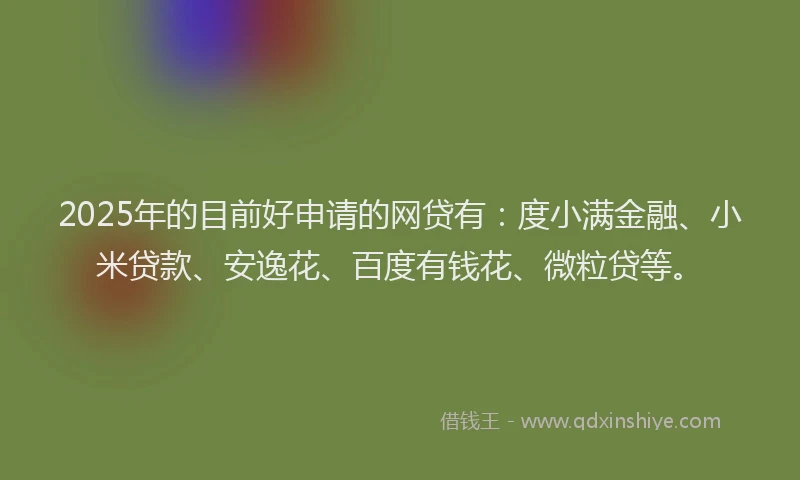 2025年的目前好申请的网贷有：度小满金融、小米贷款、安逸花、百度有钱花、微粒贷等。