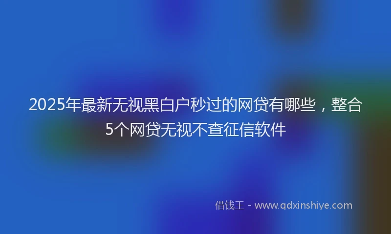 2025年最新无视黑白户秒过的网贷有哪些，整合5个网贷无视不查征信软件
