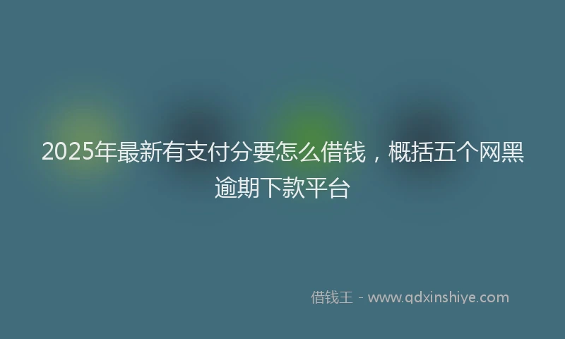 2025年最新有支付分要怎么借钱，概括五个网黑逾期下款平台