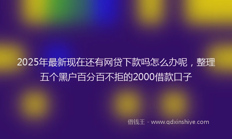 2025年最新现在还有网贷下款吗怎么办呢，整理五个黑户百分百不拒的2000借款口子