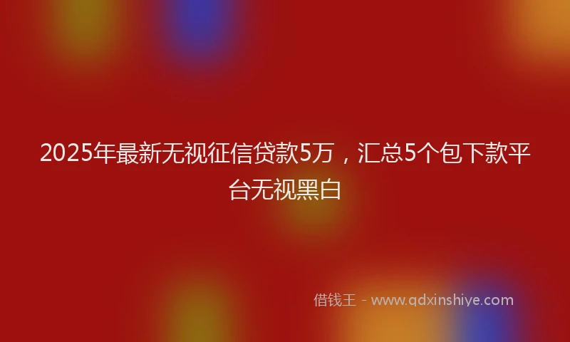 2025年最新无视征信贷款5万，汇总5个包下款平台无视黑白