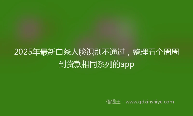 2025年最新白条人脸识别不通过，整理五个周周到贷款相同系列的app