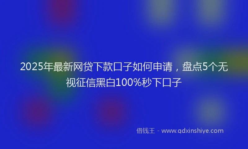 2025年最新网贷下款口子如何申请，盘点5个无视征信黑白100%秒下口子